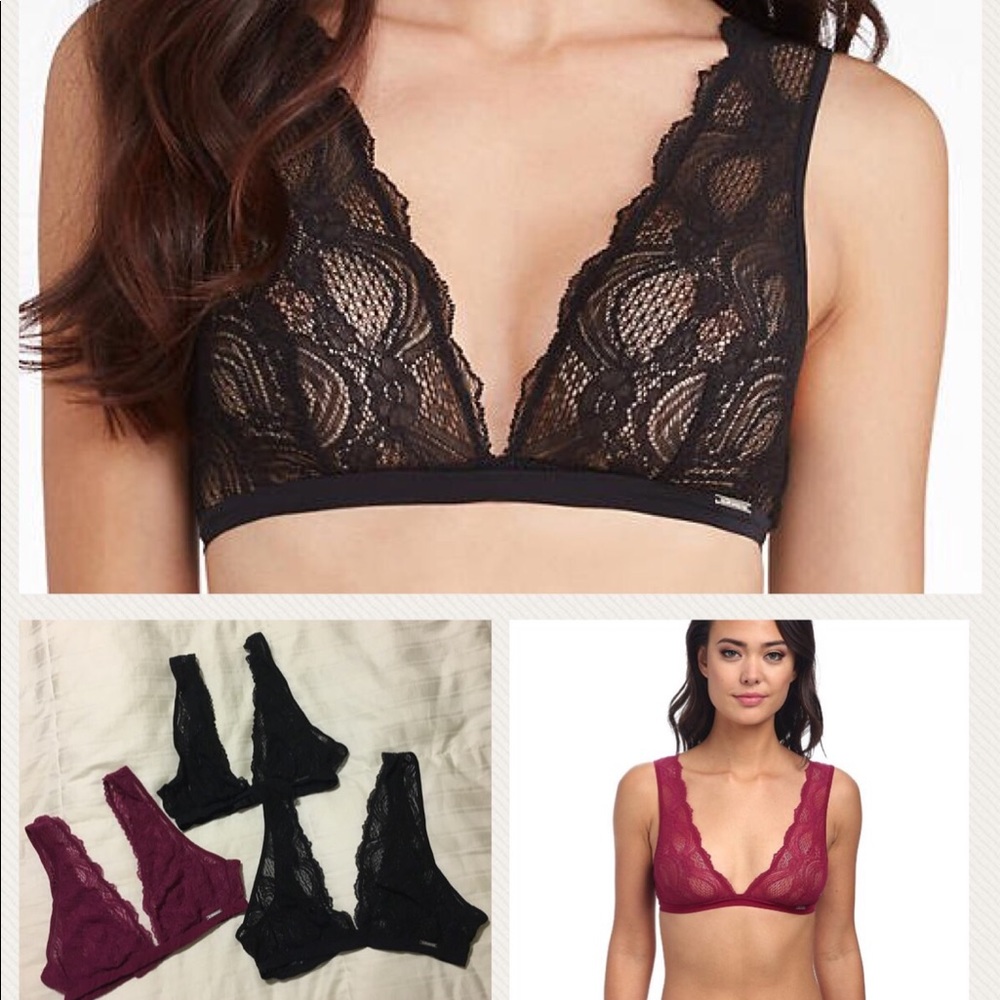 3 Calvin Klein lace bralettes